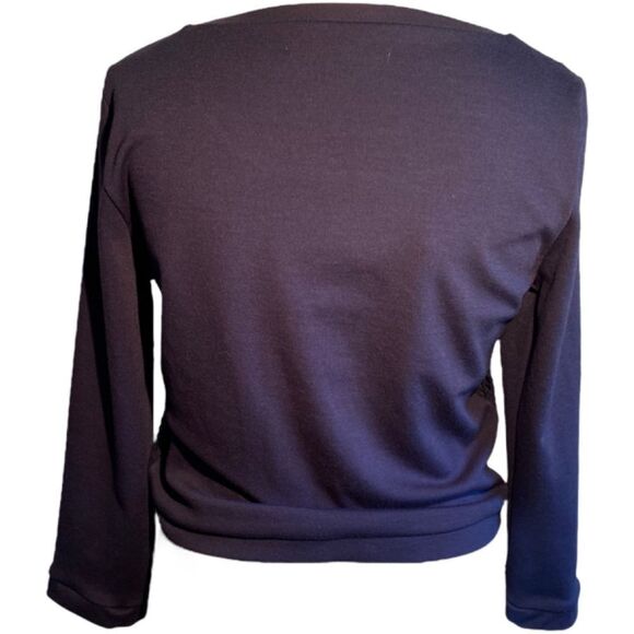 0970 Lauren Conrad Botanical Beauty Navy Blue S Mesh Front Cropped Top NWT - Picture 3 of 11